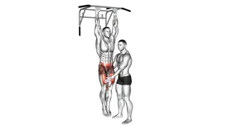 Assisted Hanging Knee Raise With Throw Down exercise
