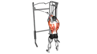 Cable Cross over Lateral Pulldown exercise