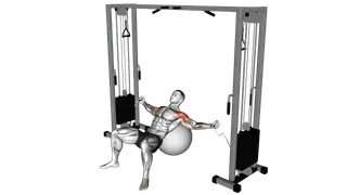 Cable Incline Fly (on stability ball) exercise