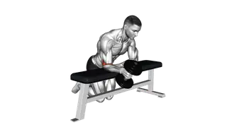 Dumbbell Over Bench One Arm Neutral Wrist Curl