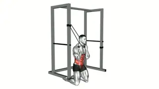 Band Kneeling Twisting Crunch exercise