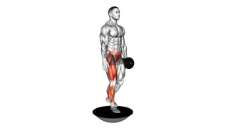 Dumbbell Bosu Ball Single Leg Deadlift exercise