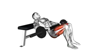Barbell one leg hip thrust exercise