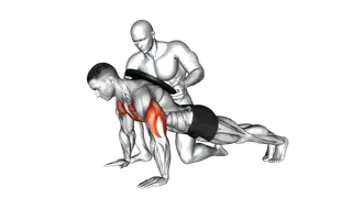 Assisted Weighted Push up exercise