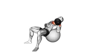 Dumbbell Incline One Arm Press on Exercise Ball exercise