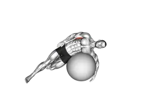 Exercise Ball Lying Side Lat Stretch exercise