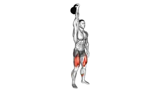 Kettlebell One Arm Overhead Squat exercise