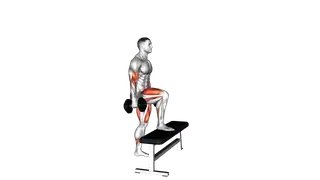 Dumbbell Step Up Single Leg Balance with Bicep Cur exercise