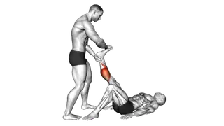 Assisted Lying Gastrocnemius Stretch exercise