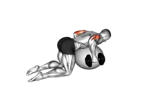 Dumbbell Kickbacks on Exercise Ball exercise