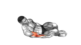 Bodyweight Side Lying Biceps Curl exercise