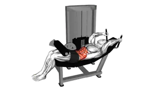 Lever Lying Leg Raise Bent Knee exercise