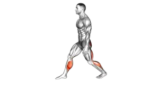 Crouching Heel Back Calf Stretch exercise