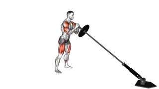 Landmine Squat and Press exercise