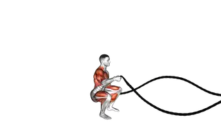 Battling Ropes Alternate Arms Jump Squat exercise
