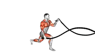 Battling Ropes Split Jump exercise
