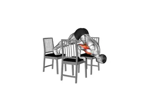 Pike Push up (between Chairs) exercise