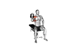 Kettlebell Seated One Arm Military Press exercise