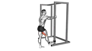 Band standing leg curl exercise