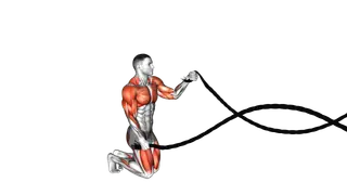 Battling Ropes Alternating Waves with Kneeling Get