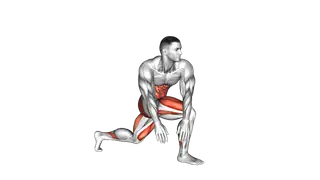 Crossover Kneeling Hip Flexor Stretch exercise