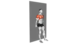 Alternating Shoulder Flexion Back to Wall (Y Raise