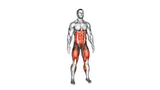 Bodyweight Squat to Side to Front Leg exercise