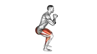 Dumbbell Squat Hold Calf Raise exercise