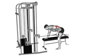 Cable Bent Over Single Arm Neutral Grip Kickback with Rope Attachment