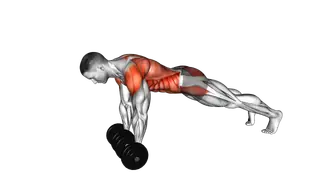 Dumbbell Front Plank Arm Raise exercise