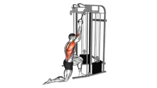 Cable Kneeling One Arm Lat Pulldown