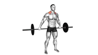 Barbell Back Wide Shrug exercise