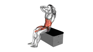 Sitting Air Twisting Crunch on a padded stool exercise