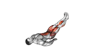 Lying Abduction Leg Raise on floor exercise