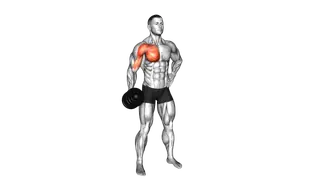 Dumbbell Standing Single Arm Cross Raise