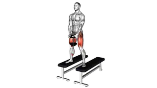 Dumbbell Sumo Squat Off Benches