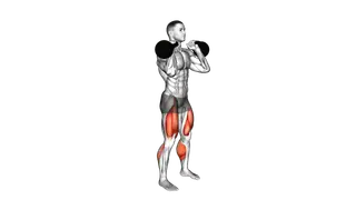 Kettlebell Calf Raise and Front Squat exercise