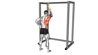 Resistance Band Cross Body Single Straight Arm Supinated Pulldown