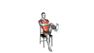 Circle Arms Knee Raises on Chair exercise