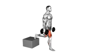 Dumbbell Single Leg Split Squat with Low Box