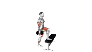 Dumbbell Step up Biceps Curl exercise