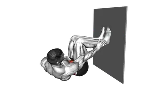 90 Degree Heel Touch against Wall exercise