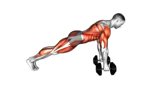 Dumbbell Bear Crawl Push up exercise