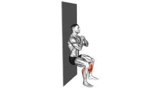 Bodyweight Calf Raise Wall Sit exercise