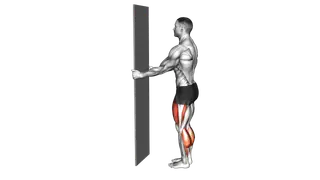 Bodyweight Half Sissy Squat Wall Supported exercise