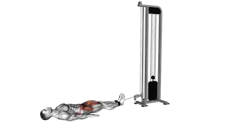 Cable Lying Hip Flexion (Reverse Squat) exercise