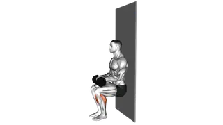Chair Sit Alternate Heel Raise agains Wall exercise