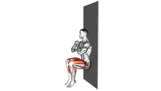 Alternate Knee Cross Over Sit agains Wall exercise