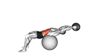 Medicine Ball Crunch on Stability Ball exercise