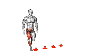 4 Cone Single Foot Lateral Hops exercise